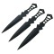 Set trei cutite de aruncat IdeallStore&reg;, Anarchy Way, otel inoxidabil, negru, 19 cm, teaca inclusa