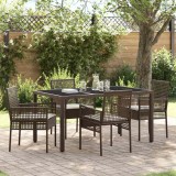 VidaXL Set de masă pentru grădină 5 pcs Maro Rattan poli