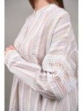 Bluza Dama Bumbac Dungi Colorate Broderie Amorino Bej Marime Universala S-XL