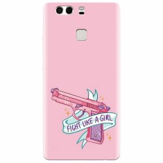 Husa silicon pentru Huawei P9, Fight Like A Girl