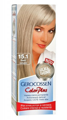 Vopsea de par Silk &amp;amp; Shine 15.1 Blond Cenusiu - Color Plus , 50g, Gerocossen foto