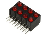 LED BIVAR 3mm Roșu Difuz 40&deg; 8 Diode 20mA Cod H204CRD
