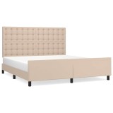 Cumpara ieftin Cadru de pat cu tablie, cappuccino, 180x200 cm, piele ecologica