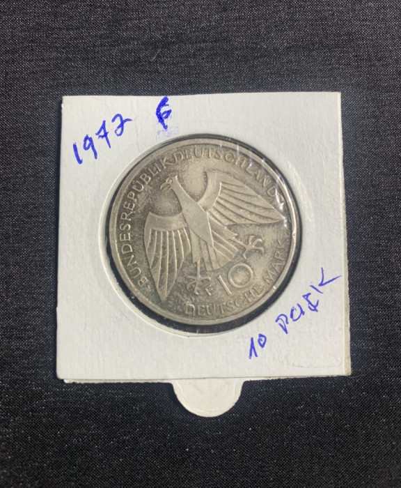 Moneda argint 10 mărci 1972F