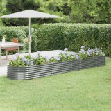 vidaXL Strat &icirc;nălțat grădină gri 368x80x36cm oțel vopsit electrostatic