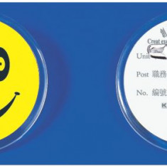 Ecuson Plastic Kejea - Smile, Forma Rotunda , Cu Ac Si Clips, D55mm