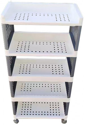 Shelf Strend Pro Rolly, plastic, 5 rafturi, 49x29x97 cm, pe roți foto
