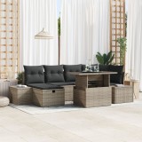 Gossi set canapele gradina cu perne gri din ratan 7 piese