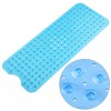 Covoras Antiderapant Baie Albastru 100x40 cm, Plastic Flexibil, Ventuze, Lavabil Masina Spalat, Siguranta Dus/Cada