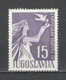 Iugoslavia.1955 10 ani Republica Populara SI.162, Nestampilat