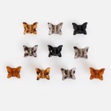 Clame de păr fluture, 10 buc, 2,5 cm, Transparent/Maro/Negru, CMCLASS