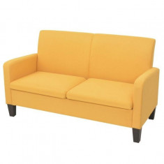 Canapea cu 2 locuri, 135 x 65 x 76 cm, galben foto