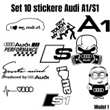 Cumpara ieftin Set 10 Stickere Auto Audi A1 S1, Oem