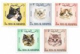 Ras Al Khaima - Pisici de casa, 1967 - serie neobliterata