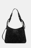 Desigual poșetă ROMEO FLORAL TOTAL BL culoarea negru, 25WAXP40