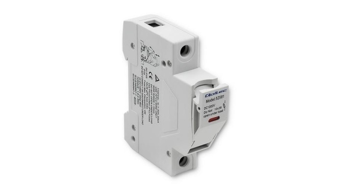 Bază de siguranță Qoltec cu diodă + siguranță DC | 1P | 1000V | 20A | 10x38 | solar