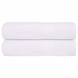 vidaXL Prosoape de baie 2 buc alb 100x150 cm 360 g/m&sup2; 100% bumbac