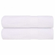 vidaXL Prosoape de baie 2 buc alb 100x150 cm 360 g/m&sup2; 100% bumbac