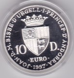 Andorra Andora 10 Diners Euro 1997, Europa, Argint