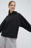 Adidas Originals bluză Premium Essentials Short Hoodie femei, culoarea negru, cu glugă, uni IC5247-BLACK