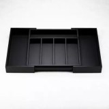 Cutie pentru tacamuri din bambus, cu 7 compartimente, pentru sertar, 52x31,5x5 cm, negru, Kinghoff