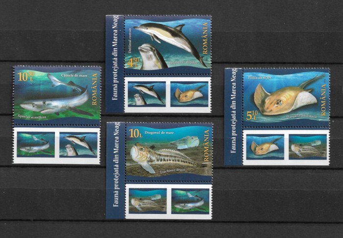 ROMANIA 2022 - FAUNA PROTEJATA DIN MAREA NEAGRA, TABS, MNH - LP 2366