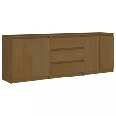 Dulap lateral, maro miere, 180x36x65 cm, lemn masiv de pin