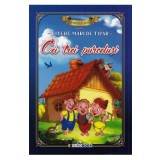 Cei trei purcelusi. Carte de colorat cu povesti scrisa cu litere mari de tipar
