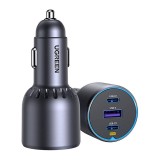 Incarcator auto UGREEN 75W 3-Port Fast Car Charger EC703, 1 x USB A, 2 x USB C, Negru