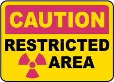 Caution Restricted Area Sign foto