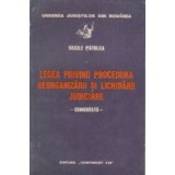 Legea privind procedura reorganizarii si lichidatii judiciare