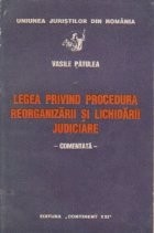 Legea privind procedura reorganizarii si lichidatii judiciare foto