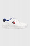Tommy Jeans sneakers din piele Retro Leather Cupsole Tjm Ess culoarea alb