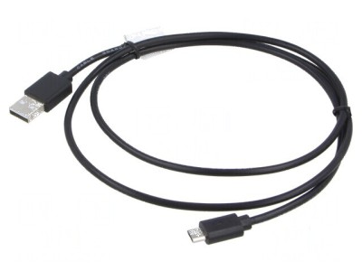 Cablu USB 2.0 A la Micro B 1m Negru Aurit foto