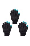 Mănuși termice de iarnă pentru copii, antiderapante, cu ecran tactil, pentru v&acirc;rstele 5&ndash;10 ani, pachet de 3 bucăți &ndash; Negru
