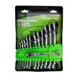 Set 12 chei combinate cu clichet articulate 8-19 mm