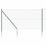 vidaXL &Icirc;mprejmuire din plasă cu st&acirc;lpi Verde 1.2 x 10 m Oțel