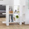 Bibliotecă/Separator cameră, alb extralucios, 100x30x87 cm