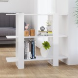 VidaXL Bibliotecă/Separator cameră, alb extralucios, 100x30x87 cm