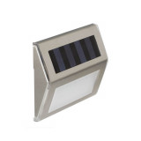 Lampa Solara de Perete Argintie cu 2 LED-uri Lumina Alba 10 cm x 2.3 cm x 8.3 cm