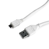 CABLU alimentare si date GEMBIRD, pt. smartphone, USB 2.0 (T) la Micro-USB 2.0 (T), 0.5m, alb, &quot;CCP-mUSB2-AMBM-W-0.5M&quot; (timbru verde 0.08 lei)