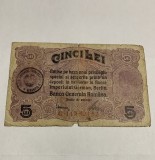 Bancnota 5 lei 1917 banca generala romana