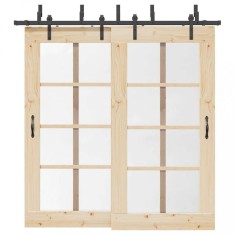 Gossi set feronerie pentru usi glisante, negru, 213,5 cm, otel