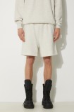 Awake NY pantaloni scurti din bumbac Awake Sweatshort culoarea gri, melanj, SP24-PA006