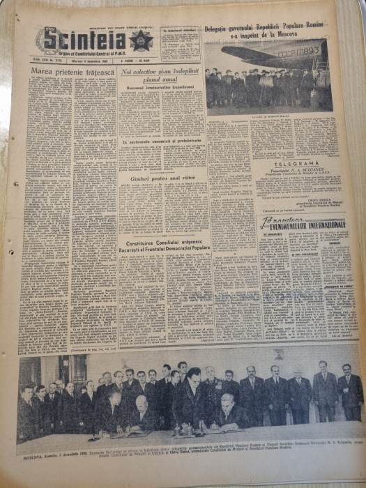 scanteia 5 decembrie 1956-jocurile olimpice melbourne,chivu stoica la moscova