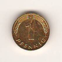 SV * Germania 1 PFENNIG 1991 D AURIT AUNC+ foto