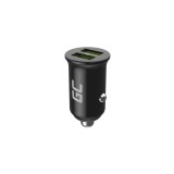 &Icirc;ncărcător auto Green Cell PowerRide Nano 36 USB 36W 2x USB-A, &icirc;ncărcare rapidă Ultra Charge, pentru prize de 12V și 24V