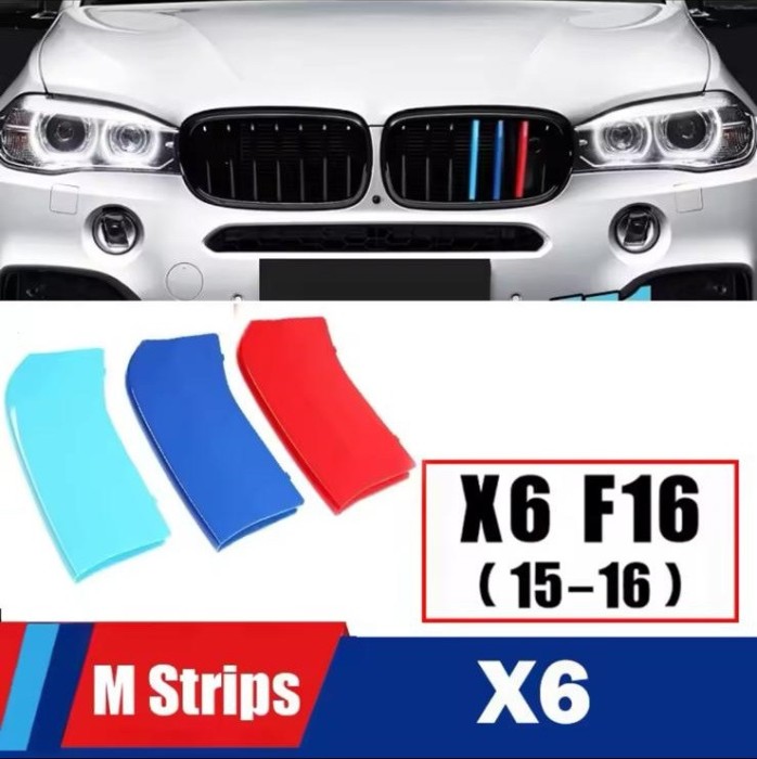 Set ornamente plastic grila fata compatibil BMW X6 2015-2016 F16