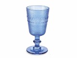 Cumpara ieftin Set 6 pahare cu picior sticla albastra &Oslash; 8,5 cm x 16,5 H, 300 ml