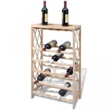 Suport sticle de vin pentru 25 de sticle, lemn, vidaXL